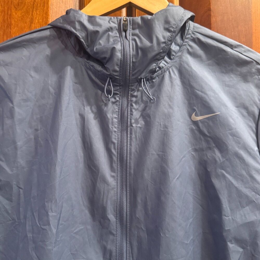 Nike Running Dri-FIT Hooded Windbreaker Jacket Blue Gray Full Zip Women's Small - Picture 5 of 16